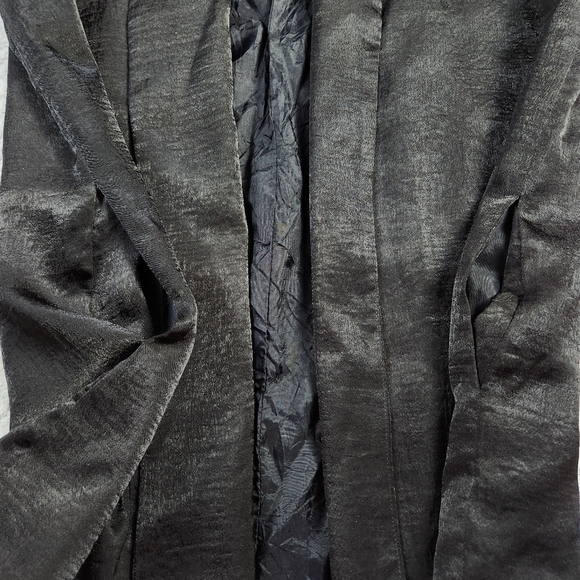 Drew Blake Black Satin Open Front Blazer Women's Size Medium - Picture 6 of 6